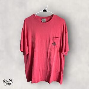 Marathon Apparel Vintage XL Red Pocket TShirt Men's Retro Short Sleeve Tee V05
